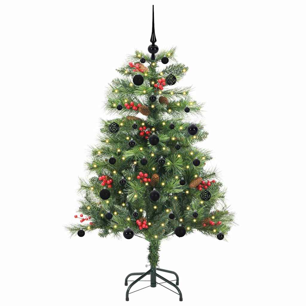 vidaXL Artificial Christmas Tree 150 LEDs Warm White PVC and Metal 3