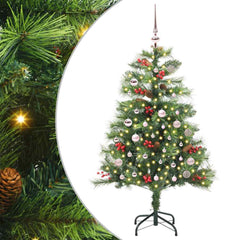 vidaXL Artificial Christmas Tree 150 LEDs Warm White PVC and Metal 2