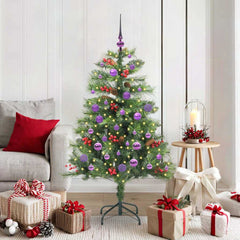 vidaXL Artificial Christmas Tree 150 LEDs Warm White PVC and Metal 1