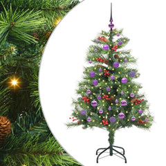 vidaXL Artificial Christmas Tree 150 LEDs Warm White PVC and Metal 2
