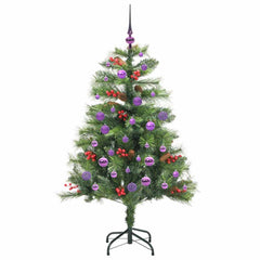 vidaXL Artificial Christmas Tree 150 LEDs Warm White PVC and Metal 4