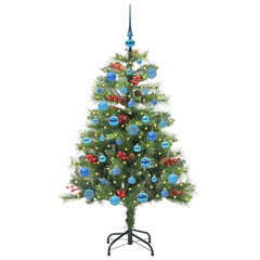 vidaXL Artificial Christmas Tree 150 LEDs Warm White PVC and Metal 3