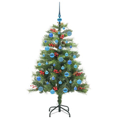 vidaXL Artificial Christmas Tree 150 LEDs Warm White PVC and Metal 4