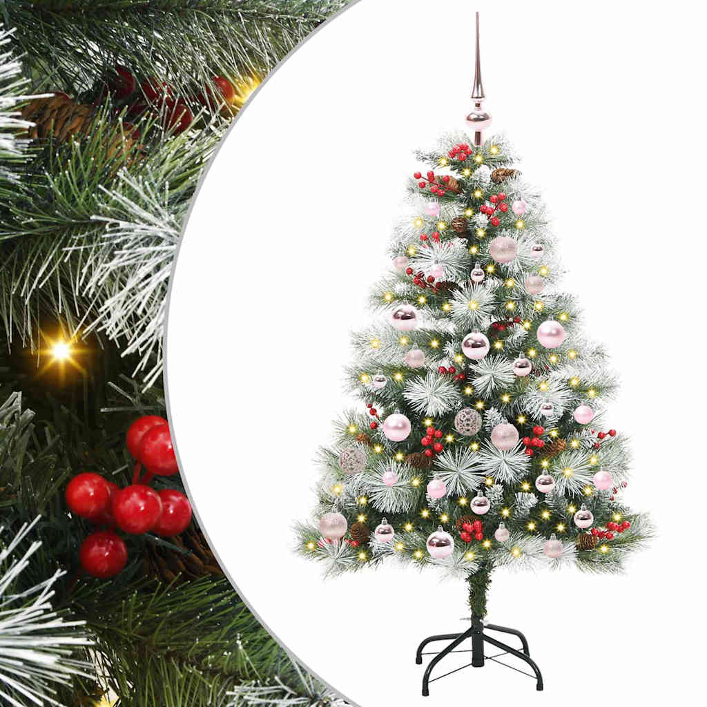 vidaXL Artificial Christmas Tree Green and white 120 cm 2