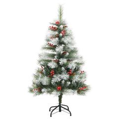 vidaXL Artificial Christmas Tree Green and white 120 cm 5