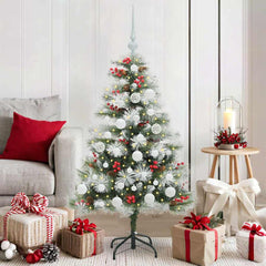 vidaXL Artificial Christmas Tree Green and white 120 cm 1