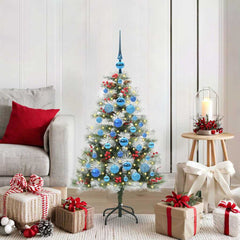 vidaXL Artificial Christmas Tree Green and white 120 cm 1