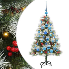 vidaXL Artificial Christmas Tree Green and white 120 cm 2