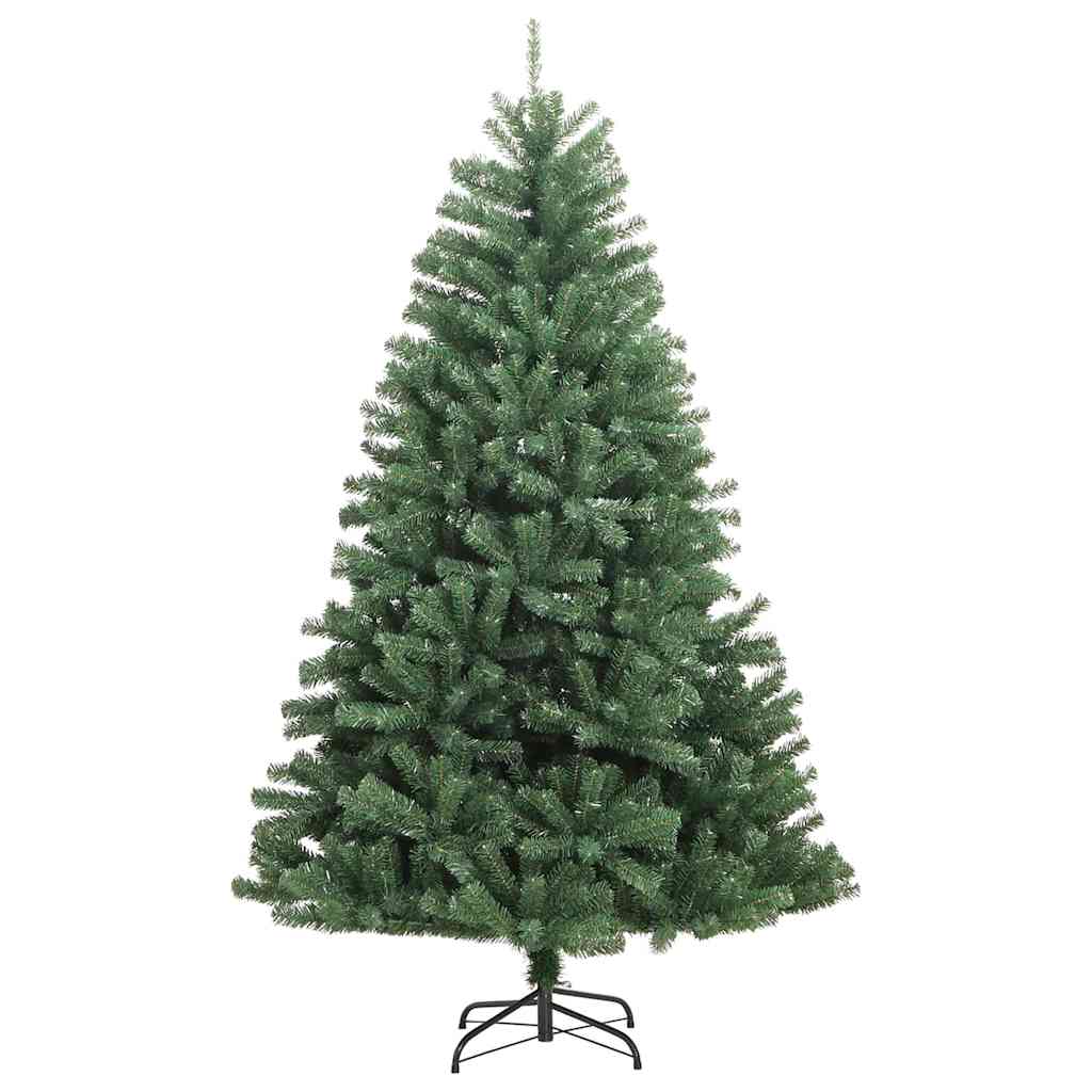 Artificial Hinged Christmas Tree PVC Metal Green LEDs balls