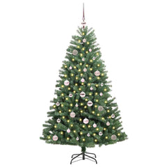 vidaXL Artificial Hinged Christmas Tree Green 150 cm PVC and Metal 3
