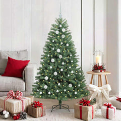 vidaXL Artificial Hinged Christmas Tree Green 150 cm PVC and Metal 1