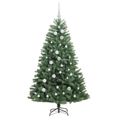 vidaXL Artificial Hinged Christmas Tree Green 150 cm PVC and Metal 4