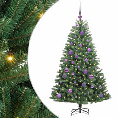 vidaXL Artificial Hinged Christmas Tree Green 150 cm PVC and Metal 2
