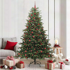 Artificial Christmas Tree with 300 LEDs with Stand Green 210 cm with LEDs &red balls
