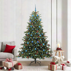 Artificial Christmas Tree with 300 LEDs with Stand Green 210 cm with LEDs &blue balls