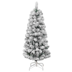 vidaXL Artificial Hinged Christmas Tree Green and White 150 cm 5