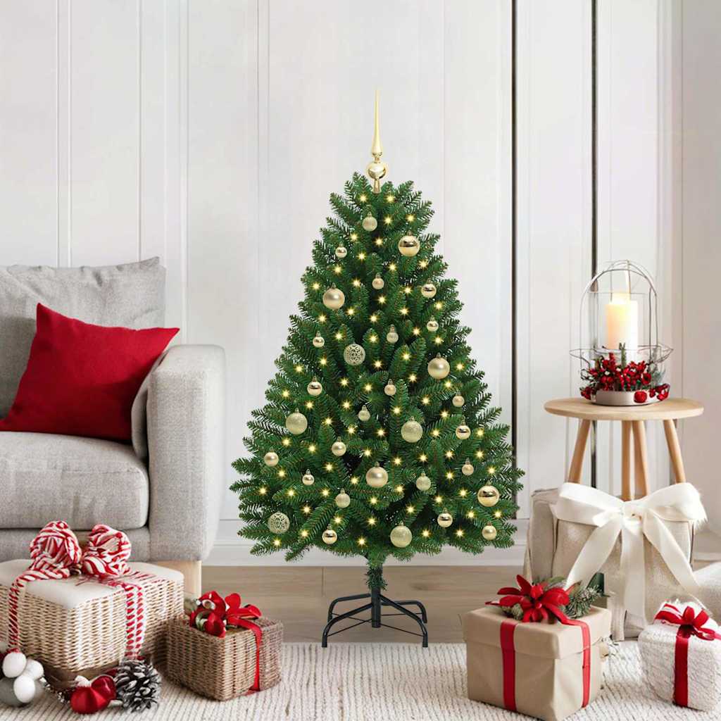 vidaXL Artificial Christmas Tree 120 cm 150 LEDs Warm White Green 1