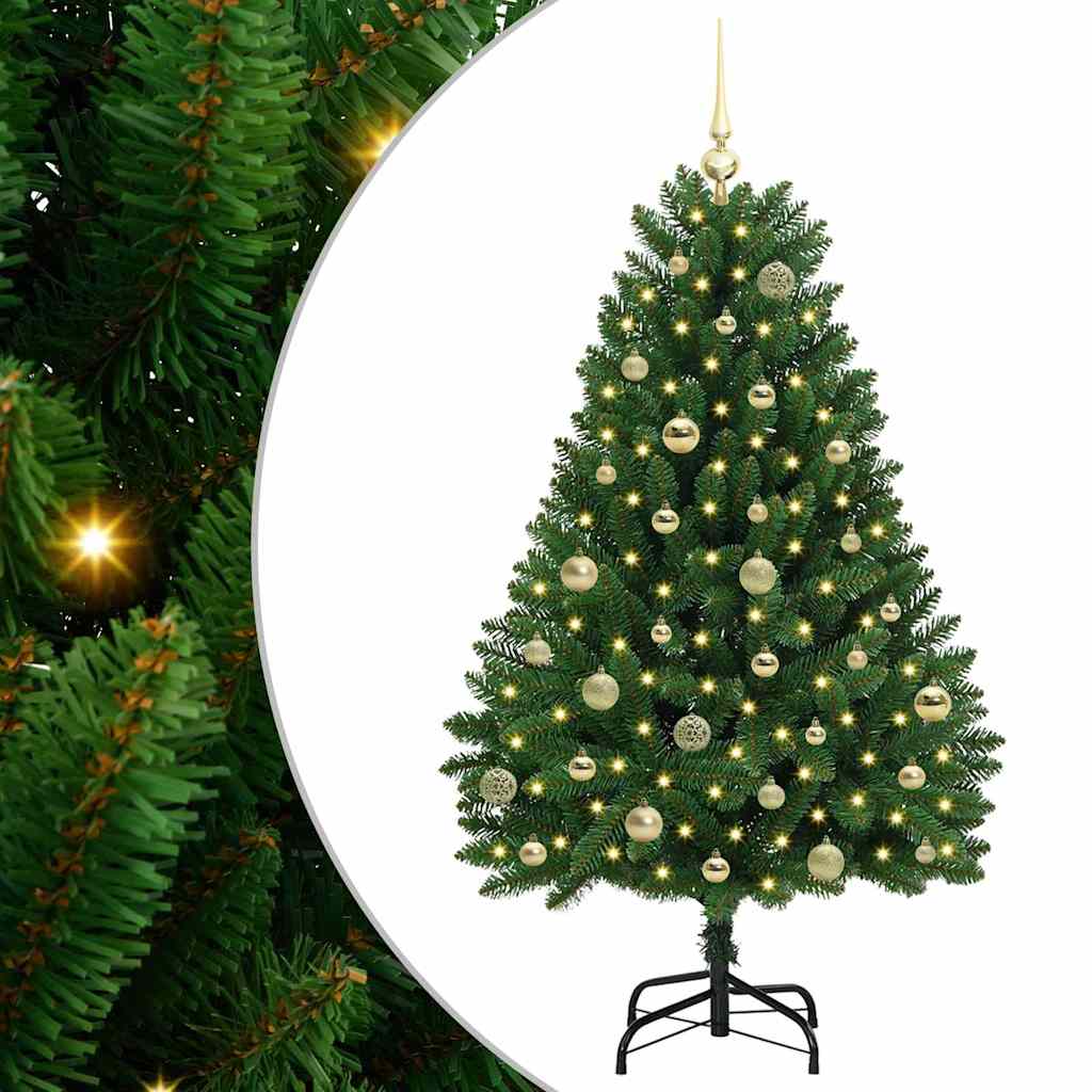 vidaXL Artificial Christmas Tree 150 cm 150 LEDs Warm White Green 2