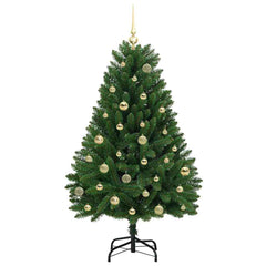vidaXL Artificial Christmas Tree 150 cm 150 LEDs Warm White Green 4