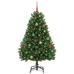 vidaXL Artificial Christmas Tree 150 cm 150 LEDs Warm White Green 3