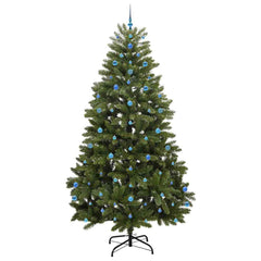 Artificial Christmas Tree 270 cm 300 LEDs Warm White Green Ø 128 x 270 cm with 300 LEDs&blue balls