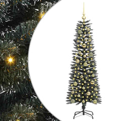 vidaXL Artificial Christmas Tree with 150 LEDs with Stand Green 150 cm 2