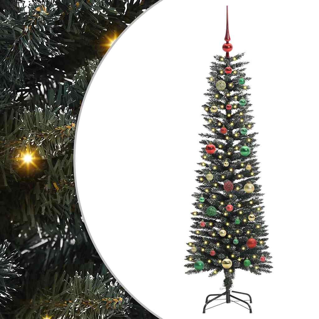 vidaXL Artificial Christmas Tree with 150 LEDs with Stand Green 150 cm 2