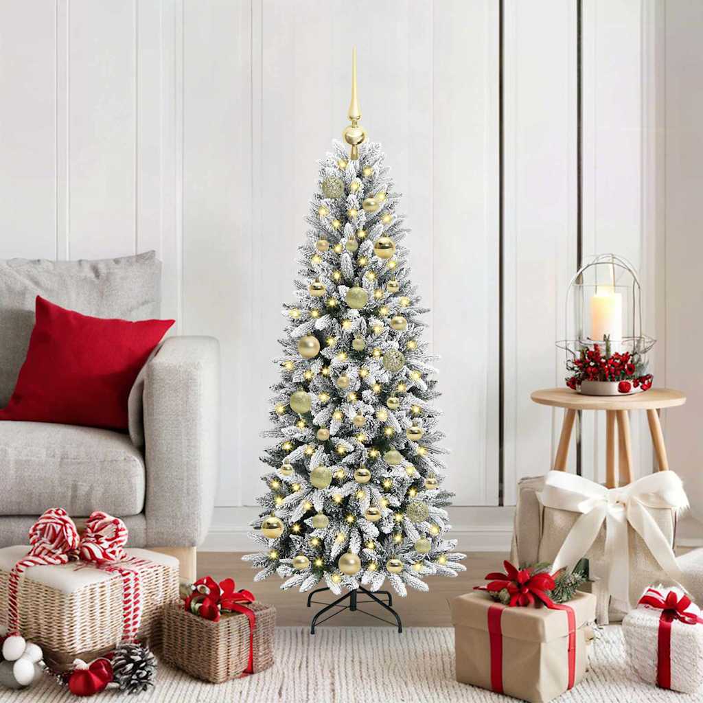 vidaXL Artificial Christmas Tree White Green and White 120 cm