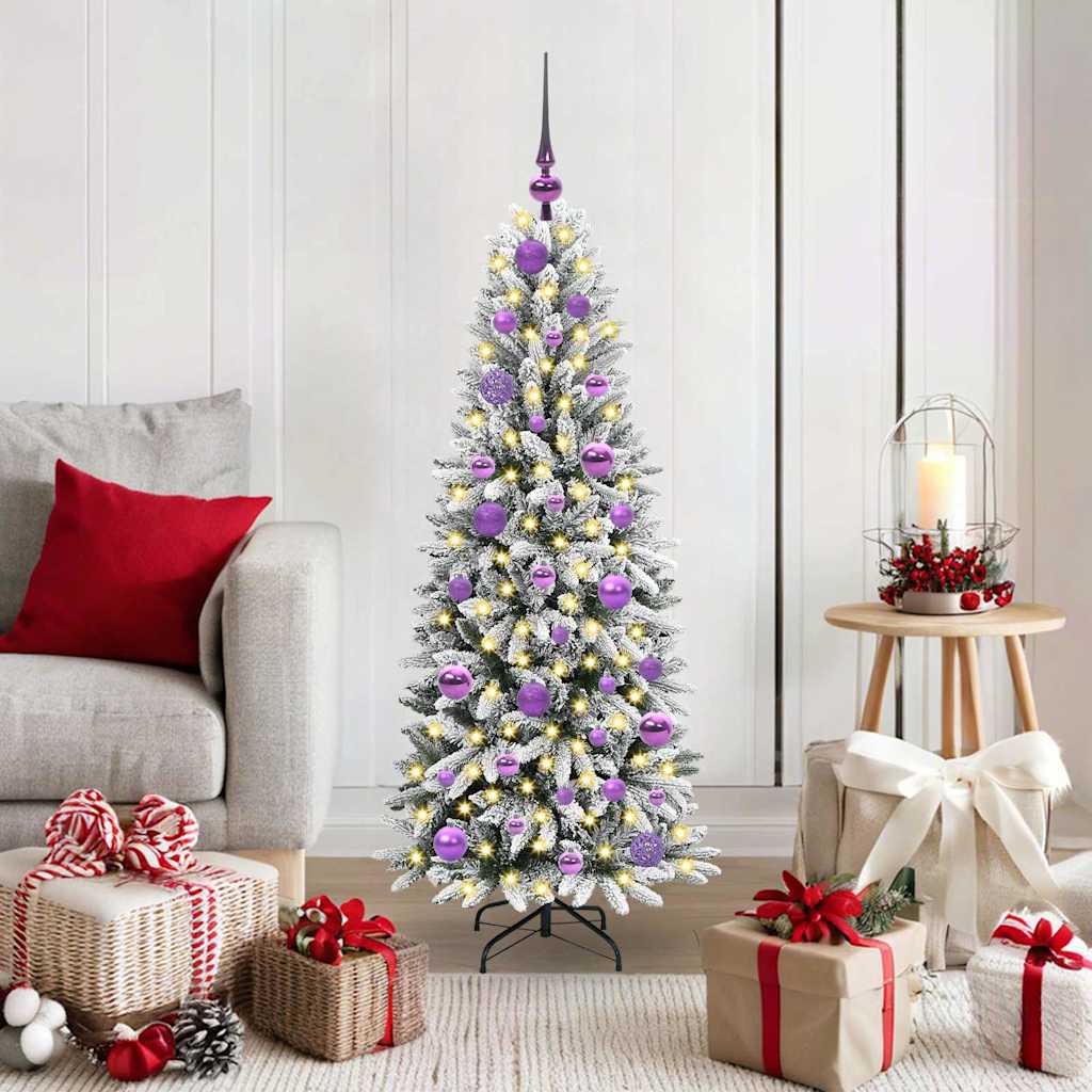 vidaXL Artificial Christmas Tree White Green and White 120 cm