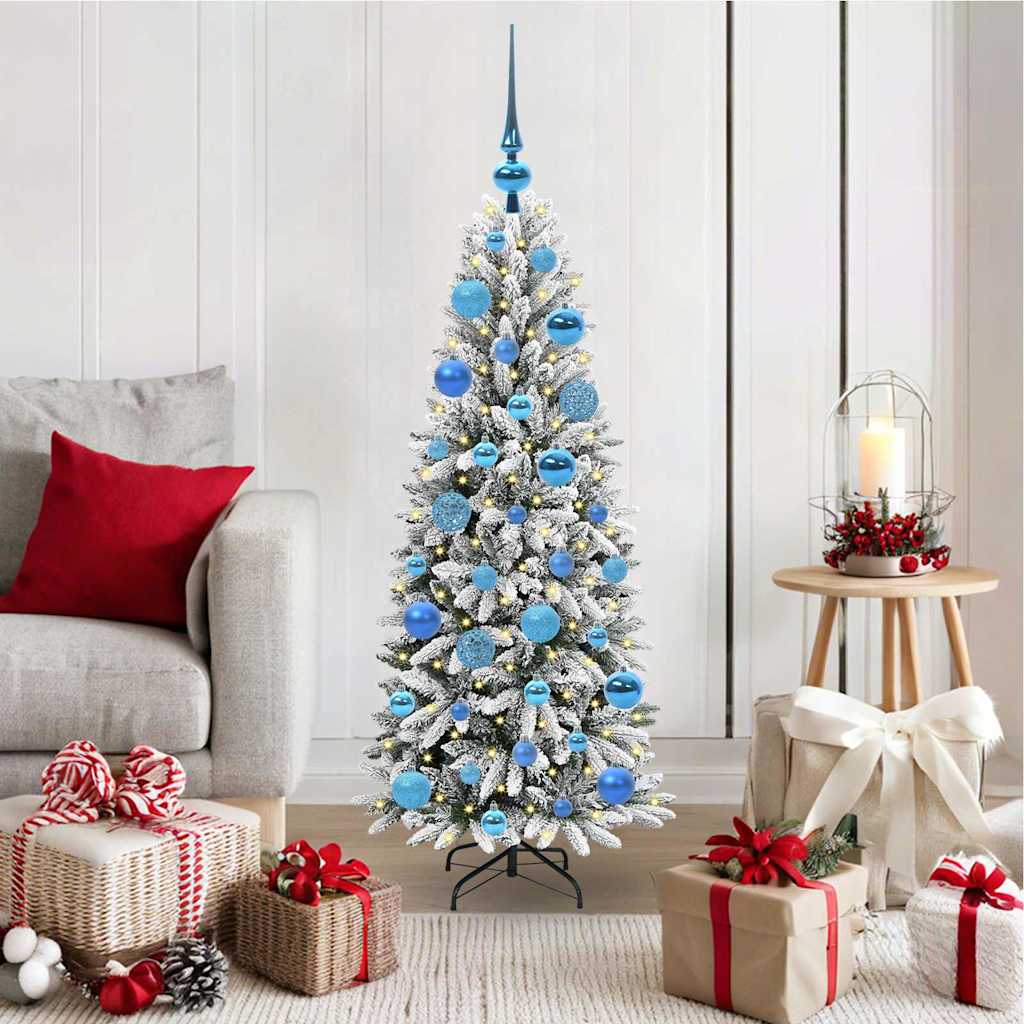 vidaXL Artificial Christmas Tree White Green and White 120 cm
