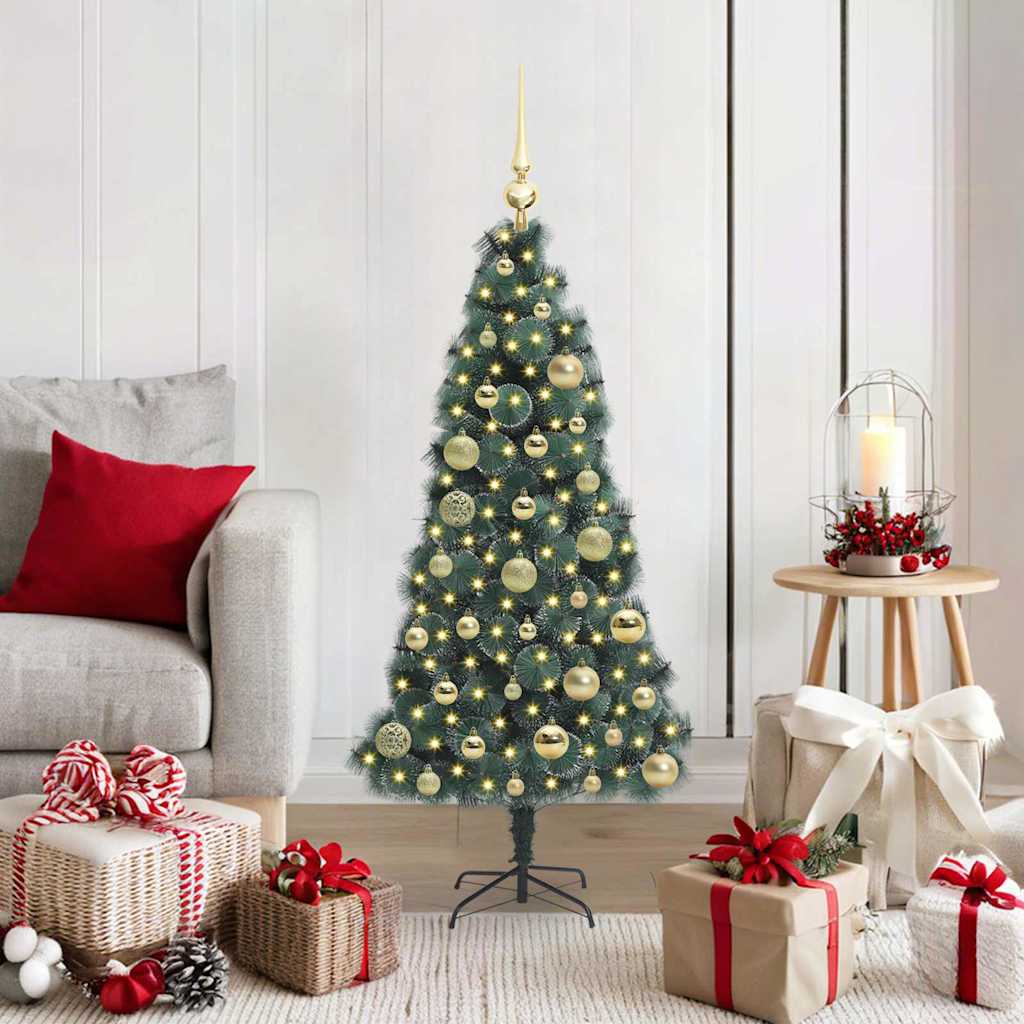 Artificial Pre-lit Christmas Tree with Ball Set Green 120 cm with LEDs &gold balls