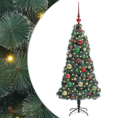 vidaXL Artificial Pre-lit Christmas Tree with Ball Set Green 120 cm 2