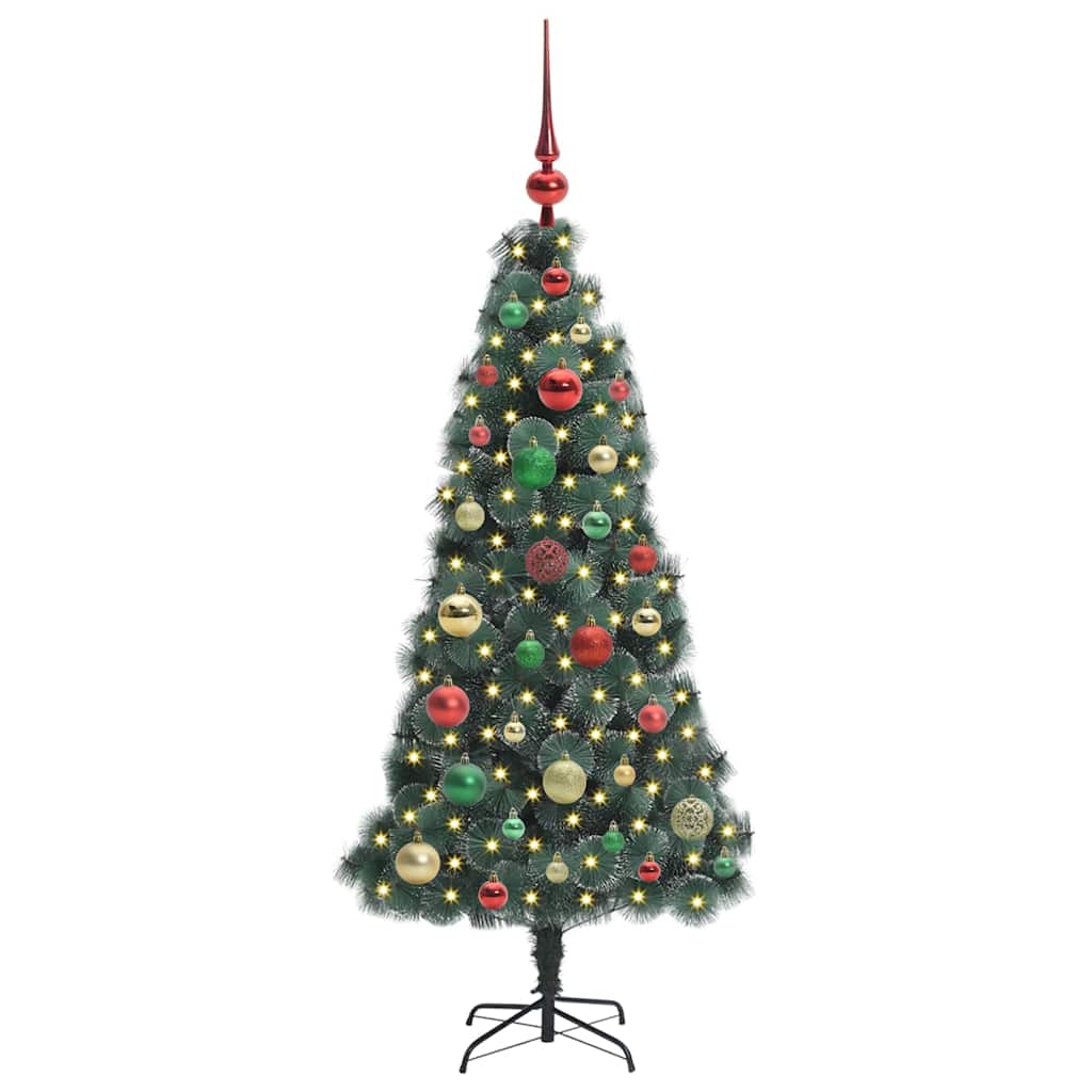 vidaXL Artificial Pre-lit Christmas Tree with Ball Set Green 120 cm 3