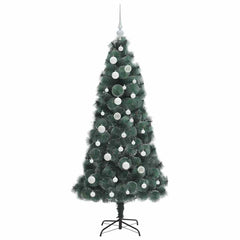 vidaXL Artificial Pre-lit Christmas Tree with Ball Set Green 150 cm 4