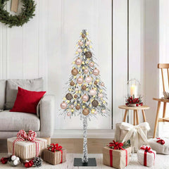 Christmas Tree White PE and Steel 120 cm with leds &rose gold balls