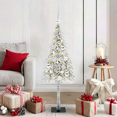 Christmas Tree White PE and Steel 120 cm with leds &silver balls