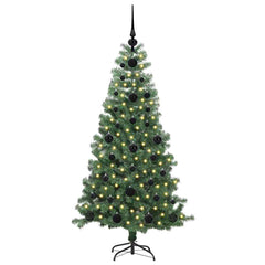 Christmas Tree PVC 120 cm Green with 150 LEDs&black balls