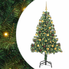 Christmas Tree PVC 180 cm Green with 300 LEDs&gold/bronze balls