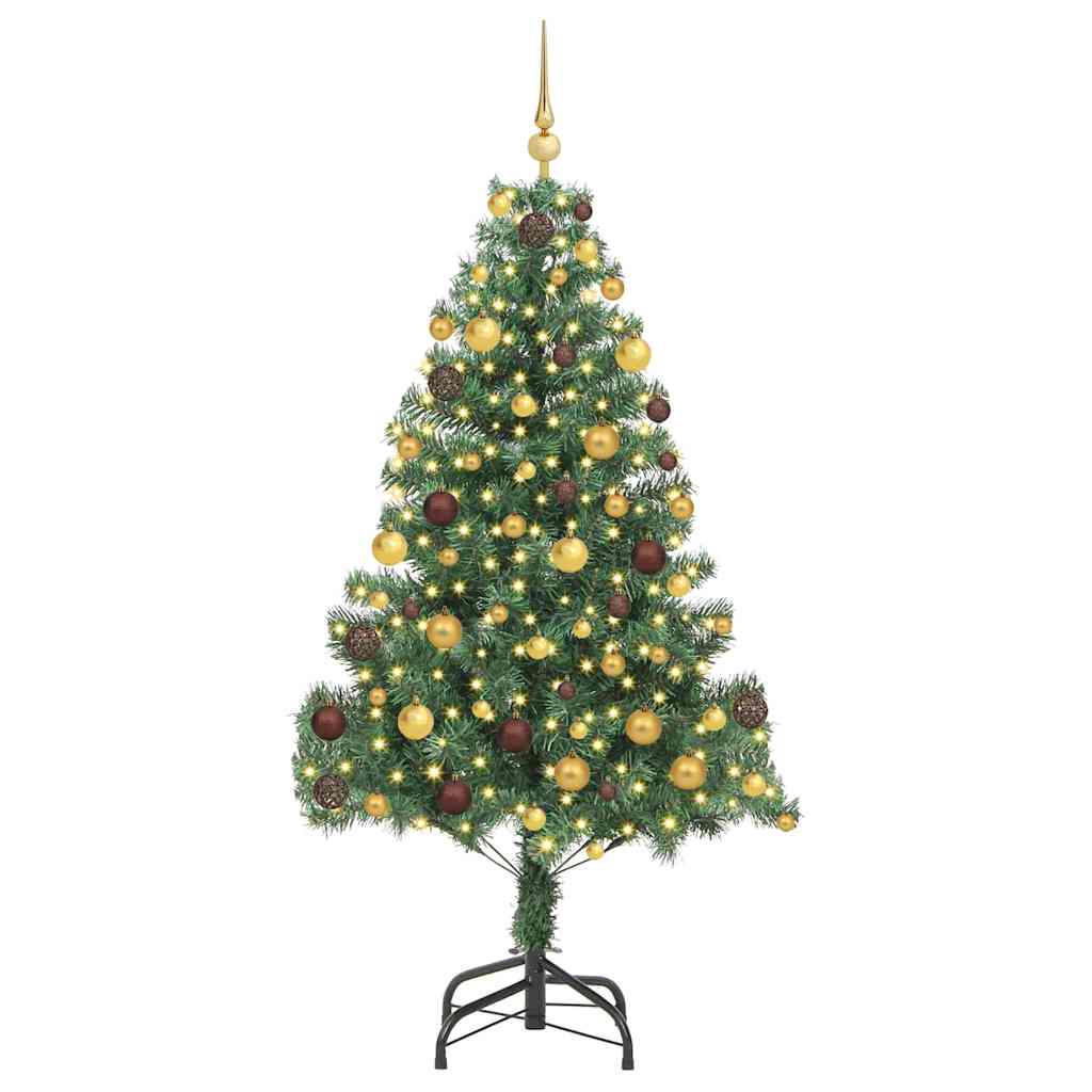 Christmas Tree PVC 180 cm Green with 300 LEDs&gold/bronze balls