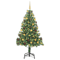 Christmas Tree PVC 180 cm Green with 300 LEDs&gold/bronze balls