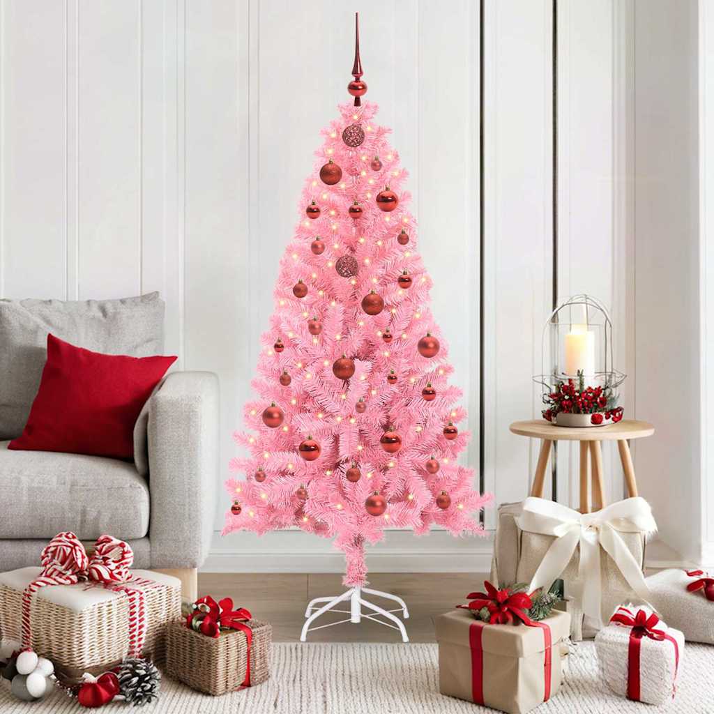 vidaXL Christmas Tree Pink 150 cm PVC 1