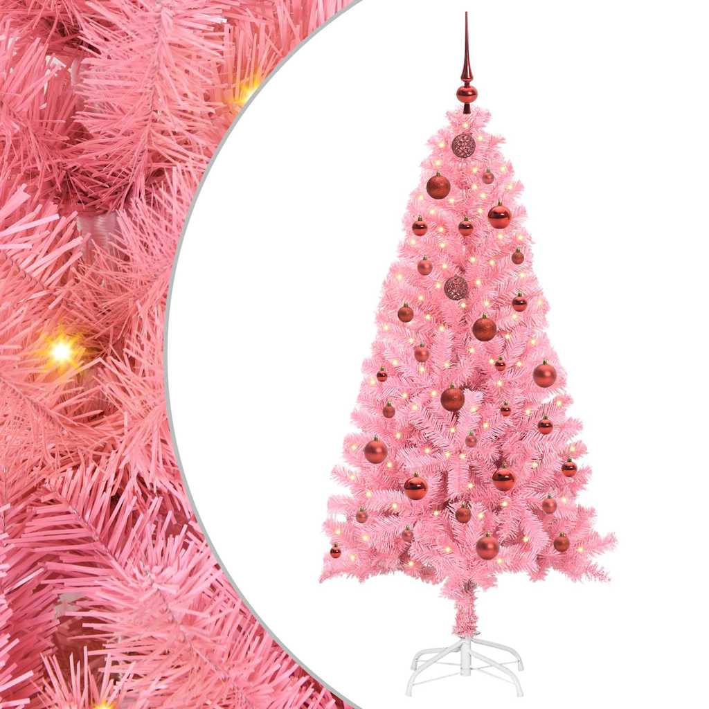 vidaXL Christmas Tree Pink 150 cm PVC 2