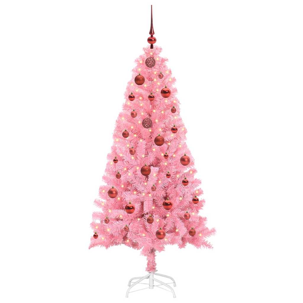 vidaXL Christmas Tree Pink 150 cm PVC 3