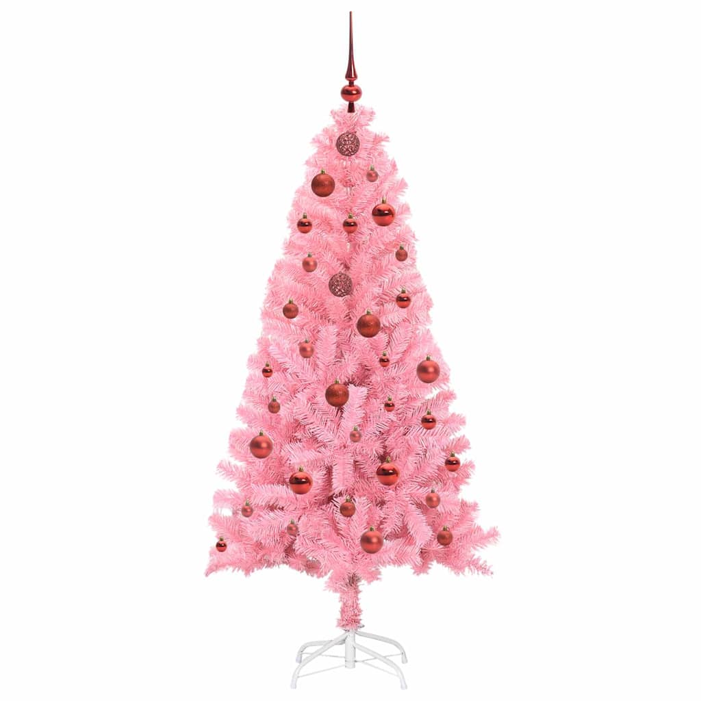 vidaXL Christmas Tree Pink 150 cm PVC 4