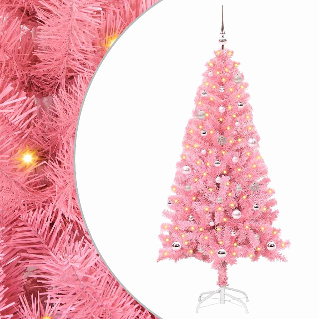 vidaXL Christmas Tree Pink 150 cm PVC 1