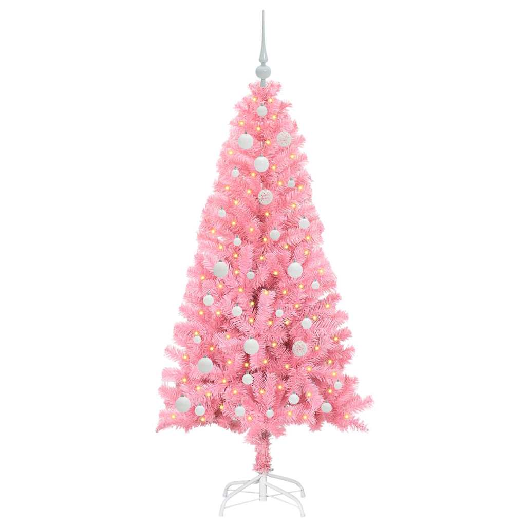 vidaXL Christmas Tree Pink 150 cm PVC 3