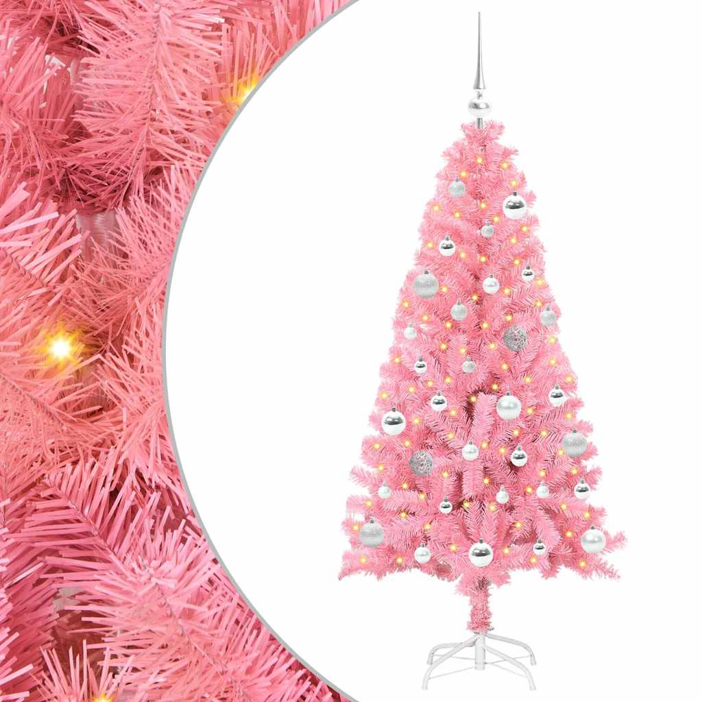 vidaXL Christmas Tree Pink 150 cm PVC 2