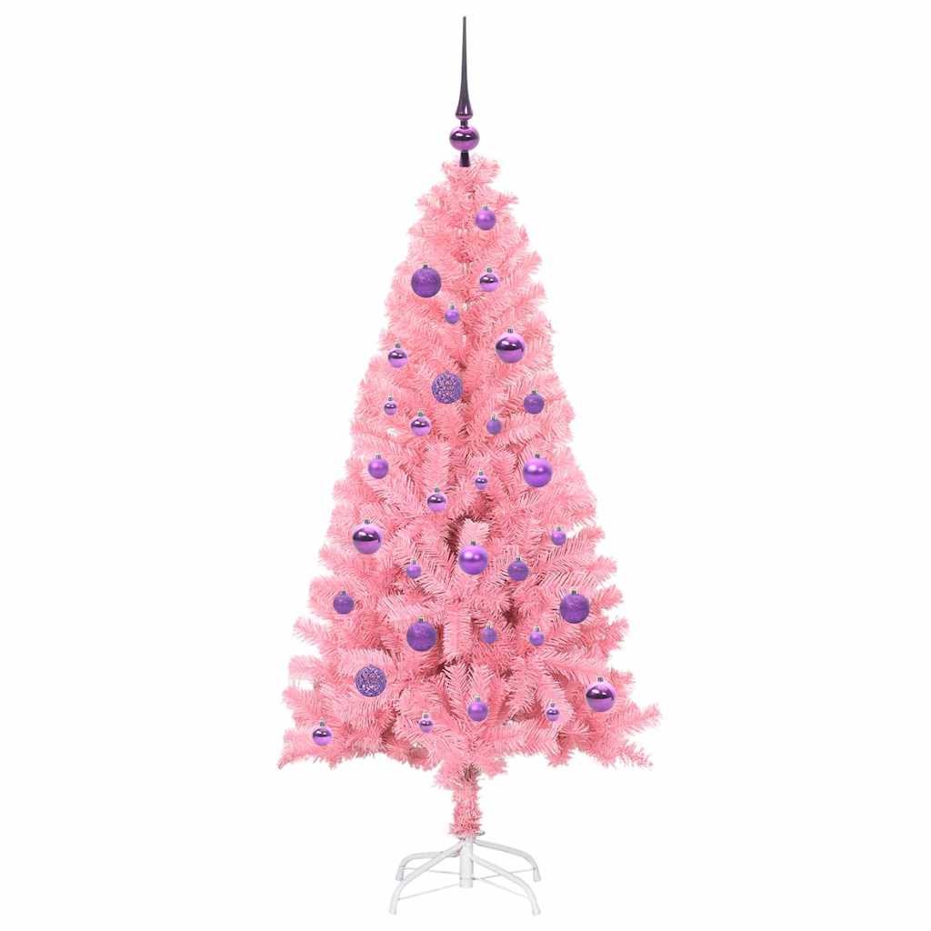 vidaXL Christmas Tree Pink 150 cm PVC 4