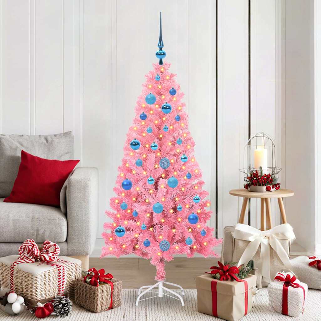 vidaXL Christmas Tree Pink 150 cm PVC 1