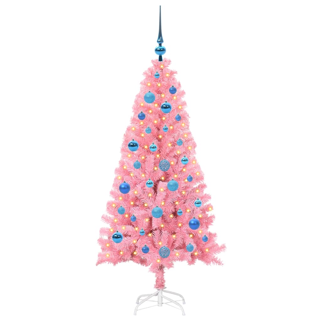 vidaXL Christmas Tree Pink 150 cm PVC 3